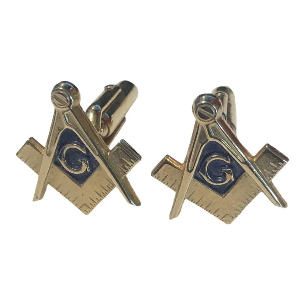 Masonic Cufflinks Freemason Mens Goldtone‎ Shirt